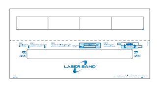 Self-Laminating Wristband & 4 Labels per Sheet, Measuring 2.5 x 1". SKU: PLS-110W