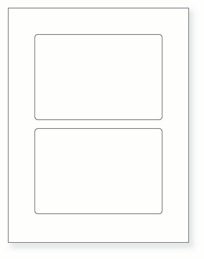 8-1/2 x 11" White Laser Label, 2 Labels per Sheet Measuring 6" x 4". SKU: 106W