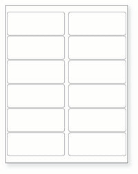 8-1/2 x 11" White Laser Label, 12 Labels per Sheet Measuring 4" x 1.625". SKU: 108W