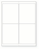 8-1/2 x 11" White Laser Label, 4 Labels per Sheet Measuring 4" x 5", Perfed. SKU: 10W