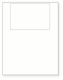8-1/2 x 11" White Laser Label, 1 Label per Sheet on top, Measured 6 x 4". SKU: 110W