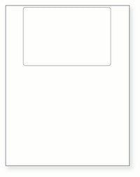 8-1/2 x 11" White Laser Label, 1 Label per Sheet on top, Measured 6 x 4". SKU: 110W