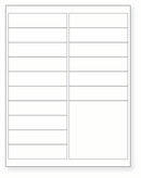 8-1/2 x 11" White Laser Label, 17 Labels per Sheet Measuring 4" x 1" & one 4 x 4". SKU: 111W