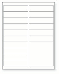 8-1/2 x 11" White Laser Label, 17 Labels per Sheet Measuring 4" x 1" & one 4 x 4". SKU: 111W
