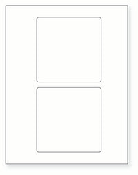 8-1/2 x 11" White Laser Label, 2 Labels per Sheet Measuring 4.5" x 4.5". SKU: 113W