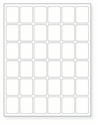 8-1/2 x 11" White Laser Label, 36 Labels per Sheet Measuring 1.25" x 1.625". SKU: 114W