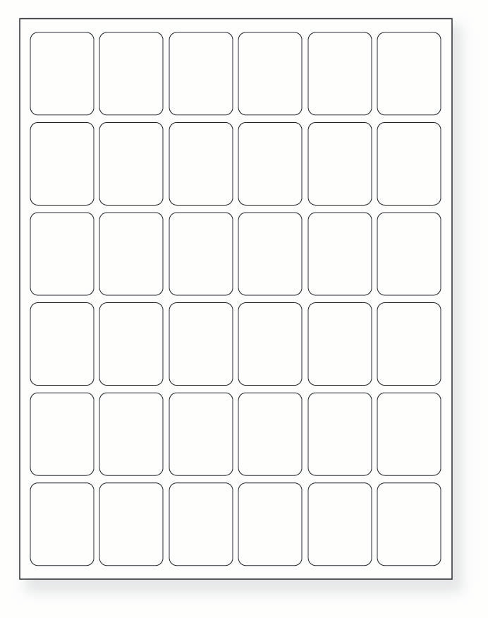 8-1/2 x 11" White Laser Label, 36 Labels per Sheet Measuring 1.25" x 1.625". SKU: 114W
