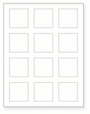 8-1/2 x 11" White Laser Label, 12 Labels per Sheet Measuring 2" x 2". SKU: 117W