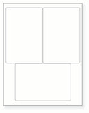 8-1/2 x 11" White Laser Label, 3 Labels per Sheet Measuring 4" x 6". SKU: 120W
