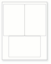 8-1/2 x 11" White Laser Label, 3 Labels per Sheet Measuring 4" x 6". SKU: 120W