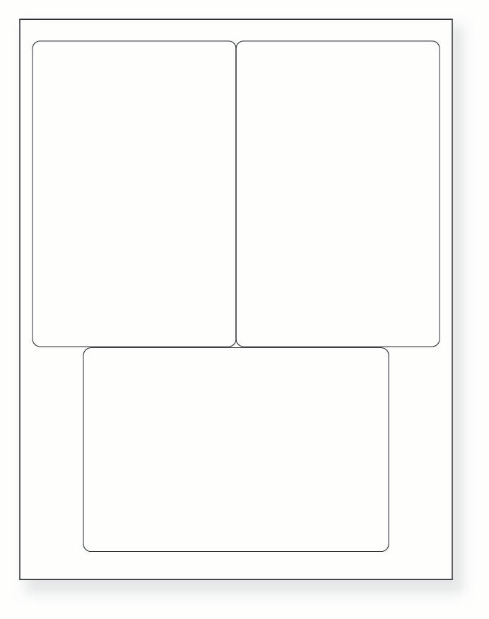 8-1/2 x 11" White Laser Label, 3 Labels per Sheet Measuring 4" x 6". SKU: 120W