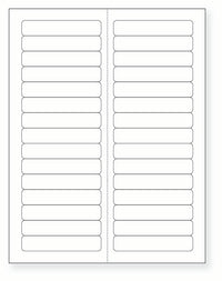 8-1/2 x 11" White Laser Label, 30 Labels per Sheet Measuring 3.4375" x 0.667". SKU: 125W