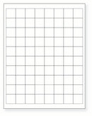 8-1/2 x 11" White Laser Label, 80 Labels per Sheet Measuring 1" x 1". SKU: 126W