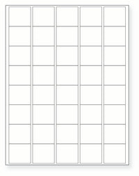 8-1/2 x 11" White Laser Label, 40 Labels per Sheet Measuring 1.5" x 1.35". SKU: 147W