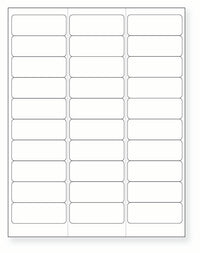 8-1/2 x 11" White Laser Label, 30 Labels per Sheet Measuring 2.625" x 1". SKU: 15W