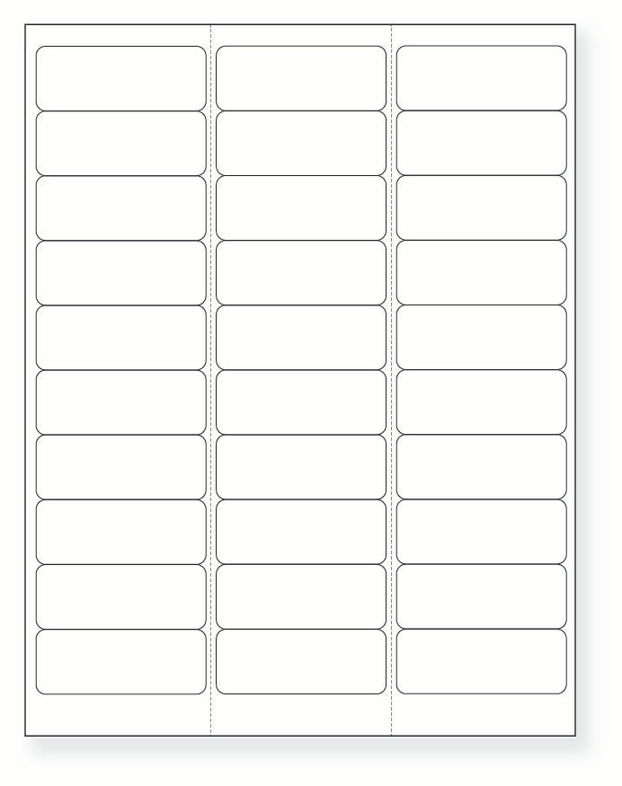 8-1/2 x 11" White Laser Label, 30 Labels per Sheet Measuring 2.625" x 1". SKU: 15W