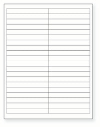 8-1/2 x 11" White Laser Label, 40 Labels per Sheet Measuring 4" x 0.5". SKU: 167W