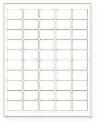 8-1/2 x 11" White Laser Label, 50 Labels per Sheet Measuring 1.5" x 1". SKU: 168W