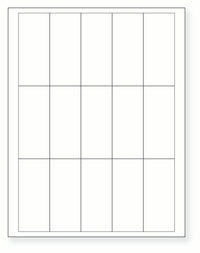 8-1/2 x 11" White Laser Label, 15 Labels per Sheet Measuring 1.5" x 3.5". SKU: 169W