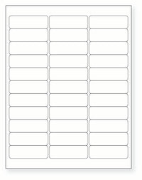 8-1/2 x 11" White Laser Label, 33 Labels per Sheet Measuring 2.625" x 0.875". SKU: 180W