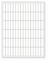 8-1/2 x 11" White Laser Label, 96 Labels per Sheet Measuring 0.5" x 1.75". SKU: 183W