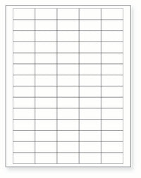 8-1/2 x 11" White Laser Label, 70 Labels per Sheet Measuring 1.5" x 0.75". SKU: 189W