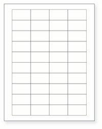 8-1/2 x 11" White Laser Label, 40 Labels per Sheet Measuring 1.75" x 1". SKU: 190W