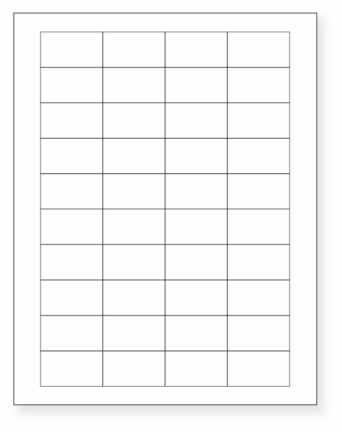 8-1/2 x 11" White Laser Label, 40 Labels per Sheet Measuring 1.75" x 1". SKU: 190W