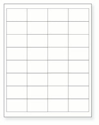 8-1/2 x 11" White Laser Label, 32 Labels per Sheet Measuring 2" x 1.25". SKU: 192W