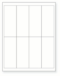 8-1/2 x 11" White Laser Label, 8 Labels per Sheet Measuring 2" x 5". SKU: 193W
