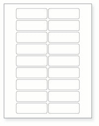 8-1/2 x 11" White Laser Label, 18 Labels per Sheet Measuring 3" x 1". SKU: 198W