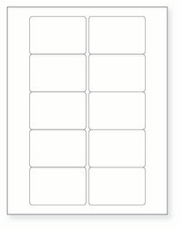 8-1/2 x 11" White Laser Label, 10 Labels per Sheet Measuring 3" x 2". SKU: 199W
