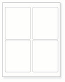 8-1/2 x 11" White Laser Label, 4 Labels per Sheet Measuring 3.75" x 4.75". SKU: 203W
