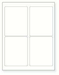 8-1/2 x 11" White Laser Label, 4 Labels per Sheet Measuring 3.75" x 4.75". SKU: 203W