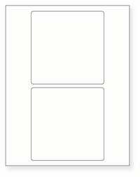 8-1/2 x 11" White Laser Label, 2 Labels per Sheet Measuring 5 x 5". SKU: 206W