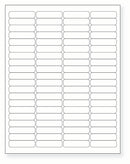 8-1/2 x 11" White Laser Label, 80 Labels per Sheet Measuring 1.9375" x .5". SKU: 217W