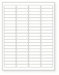 8-1/2 x 11" White Laser Label, 80 Labels per Sheet Measuring 1.9375" x .5". SKU: 217W