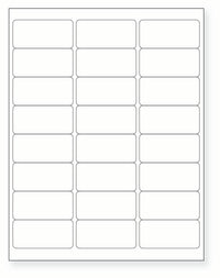 8-1/2 x 11" White Laser Label, 24 Labels per Sheet Measuring 2.625" x 1.25". SKU: 240W