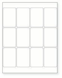 8-1/2 x 11" White Laser Label, 12 Labels per Sheet Measuring 2" x 3". SKU: 246W