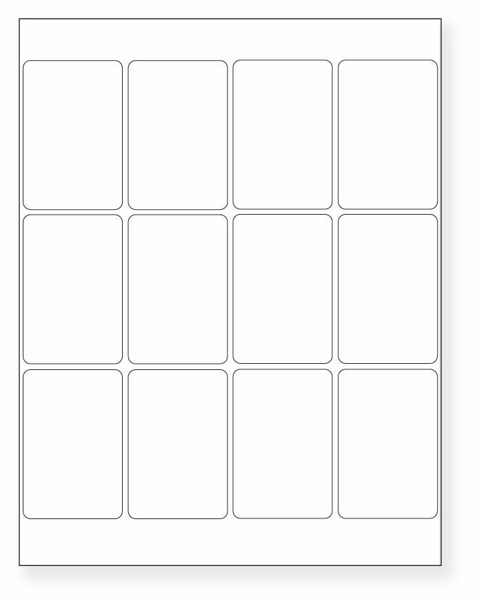 8-1/2 x 11" White Laser Label, 12 Labels per Sheet Measuring 2" x 3". SKU: 246W