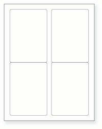 8-1/2 x 11" White Laser Label, 4 Labels per Sheet Measuring 3.5" x 5", Perfed. SKU: 255W