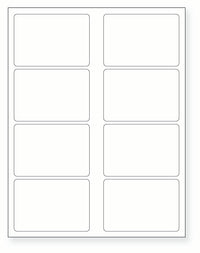 8-1/2 x 11" White Laser Label, 8 Labels per Sheet Measuring 3.625" x 2.5". SKU: 270W