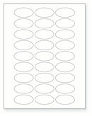 8-1/2 x 11" White Laser Label, 27 Oval Labels per Sheet Measuring 2" x 1". SKU: 280W