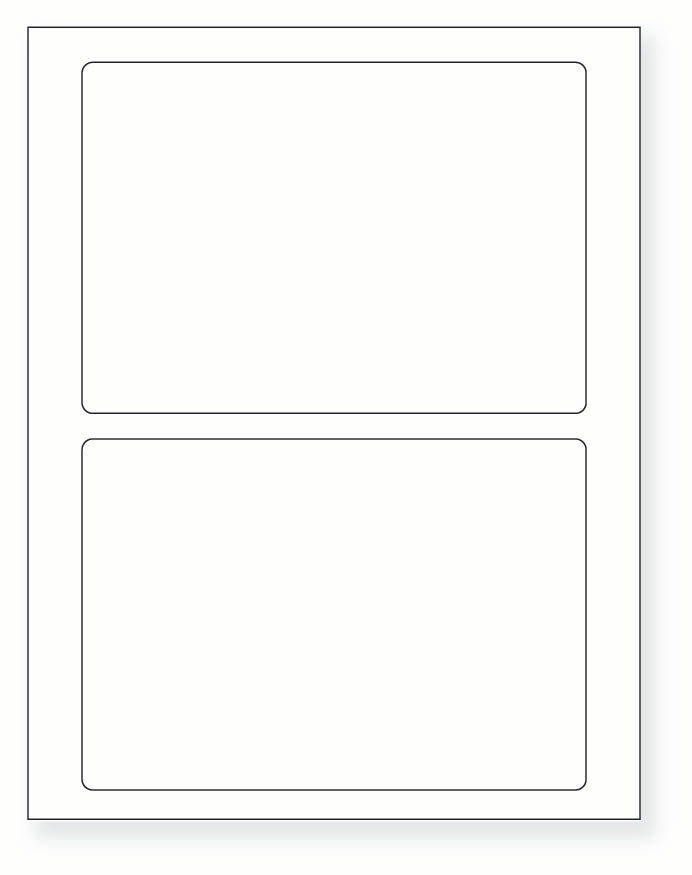 8-1/2 x 11" White Laser Label, 2 Labels per Sheet Measuring 7 X 4.5". SKU: 28W