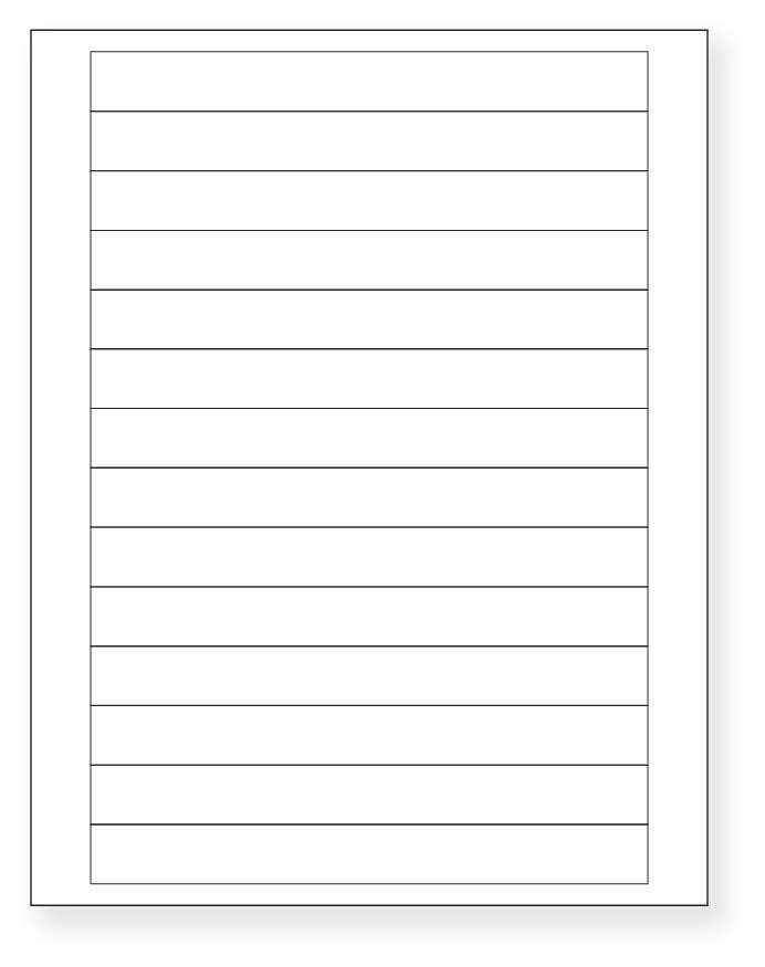 8-1/2 x 11" White Laser Label, 14 Labels per Sheet Measuring 7" x 0.75". SKU: 29W