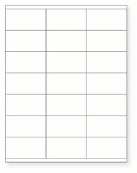 8-1/2 x 11" White Laser Label, 21 Labels per Sheet Measuring 2.83" x 1.5". SKU: 325W