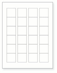 8-1/2 x 11" White Laser Label, 24 Labels per Sheet Measuring 1.5" x 1.5. SKU: 330W