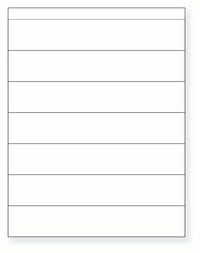8-1/2 x 11" White Laser Label, 7 Labels per Sheet Measuring 8.5" x 1.5". SKU: 390W