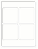 8-1/2 x 11" White Laser Label, 4 Labels per Sheet Measuring 3.875" x 3.875". SKU: 395W