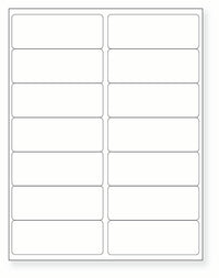 8-1/2 x 11" White Laser Label, 14 Labels per Sheet Measuring 4" x 1.5". SKU: 420W